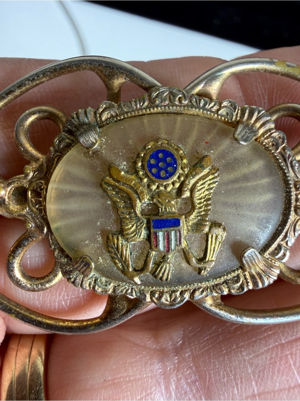 Vintage Gold-Tone American Eagle Brooch